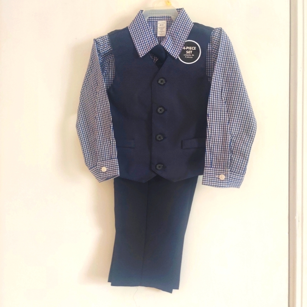 George Boys' Checkered Suit Set
